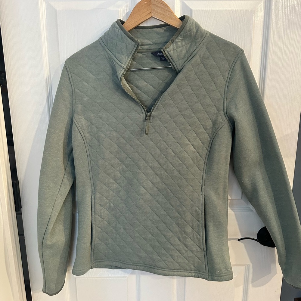 Eddie Bauer Green Quilted Top